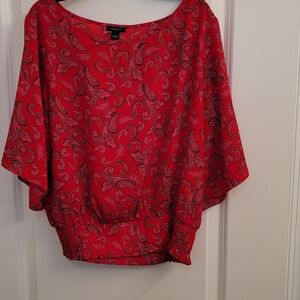 Ann Taylor Red Paisley Blouse